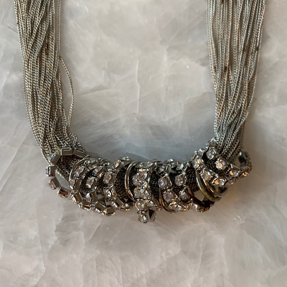 Multichain necklace with rhinestone pendants - Picture 5 of 8